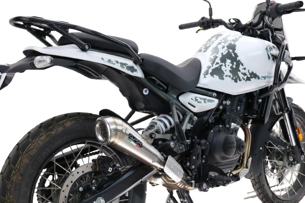 Pot echappement compatible avec Royal Enfield Guerrilla 450 2024-2025, Powercone Evo, Échappement légal, homologué,silencieux avec db killer amovible et tuyau de liaison spécifique 