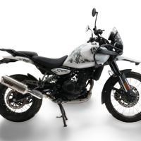 Pot echappement compatible avec Royal Enfield Himalayan 450 2024-2025, Satinox, Échappement légal, homologué,silencieux avec db killer amovible et tuyau de liaison spécifique 
