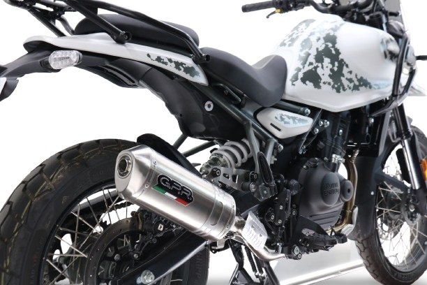 Pot echappement compatible avec Royal Enfield Himalayan 450 2024-2025, Satinox, Échappement légal, homologué,silencieux avec db killer amovible et tuyau de liaison spécifique 