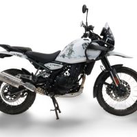 Pot echappement compatible avec Royal Enfield Guerrilla 450 2024-2025, Dune Triovale Titanio, Échappement légal, homologué,silencieux avec db killer amovible et tuyau de liaison spécifique 