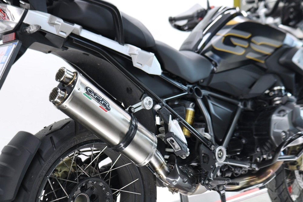 Pot echappement compatible avec Bmw R 1250 Gs -Adventure 2019-2020, Dual Inox, Échappement légal, homologué,silencieux avec db killer amovible et tuyau de liaison spécifique 