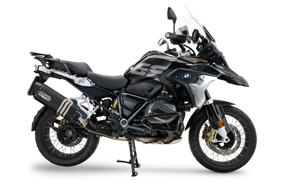 Pot echappement compatible avec Bmw R 1250 Gs -Adventure 2019-2020, Hyper Sonic Black Titanium, Échappement légal, homologué,silencieux avec db killer amovible et tuyau de liaison spécifique 