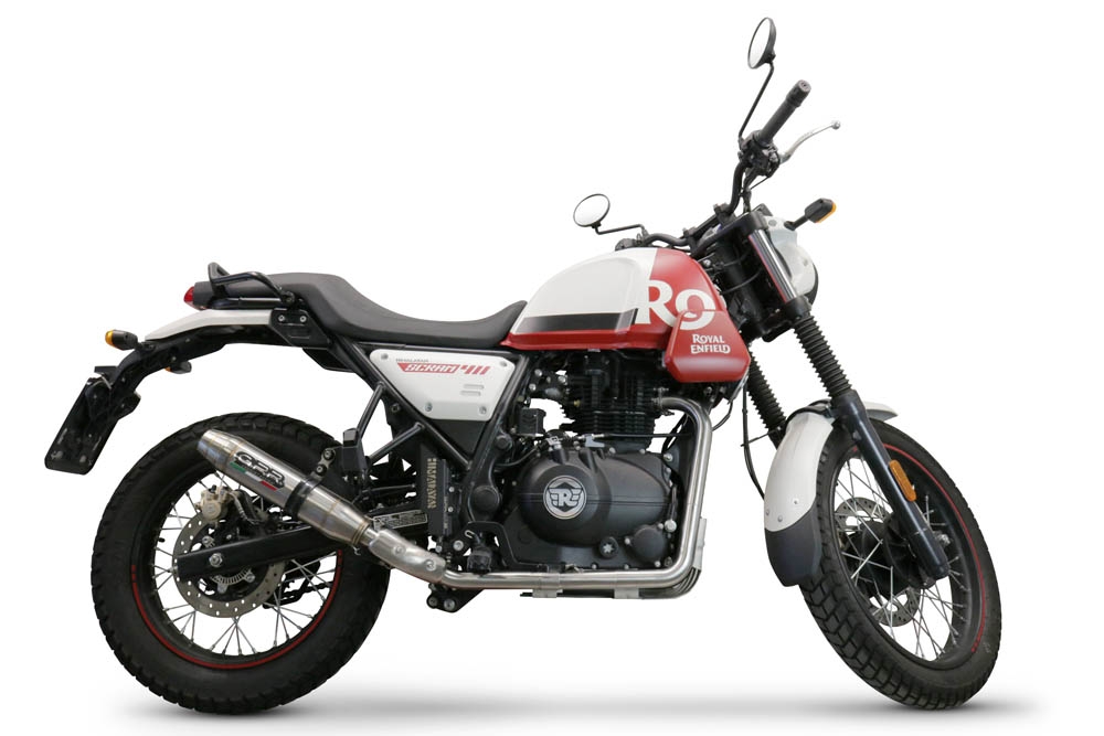 Pot echappement compatible avec Royal Enfield Scram 411 2022-2024, Deeptone Inox, Pot Echappement homologué pour les marchés non européens 