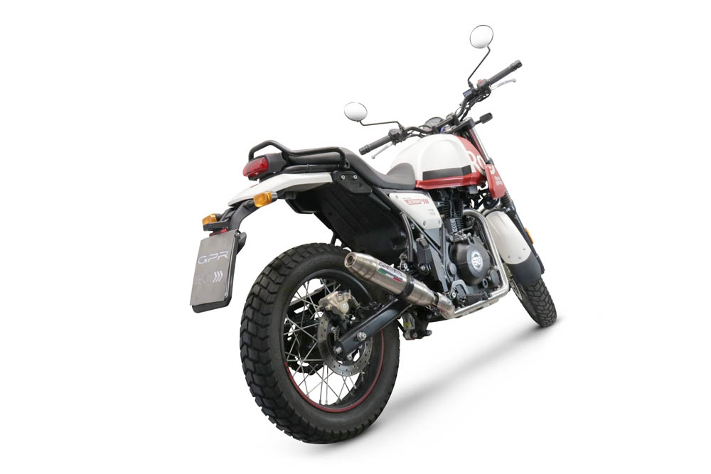 Pot echappement compatible avec Royal Enfield Scram 411 2022-2024, Deeptone Inox, Pot Echappement homologué pour les marchés non européens 