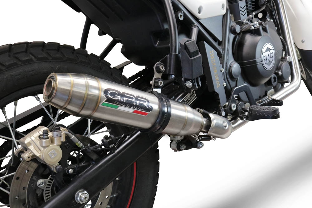 Pot echappement compatible avec Royal Enfield Scram 411 2022-2024, Deeptone Inox, Pot Echappement homologué pour les marchés non européens 