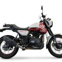 Pot echappement compatible avec Royal Enfield Scram 411 2022-2024, Furore Nero, Echappement homologué avec Tube connextion racing 