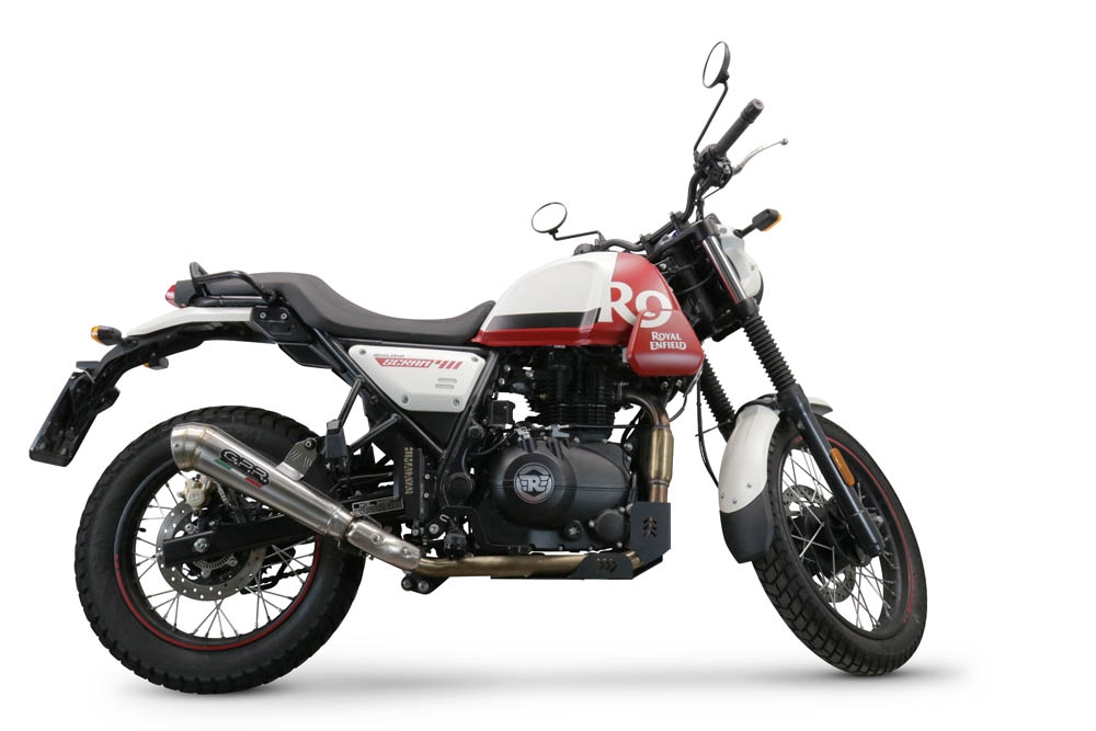 Pot echappement compatible avec Royal Enfield Scram 411 2022-2024, Powercone Evo, Echappement homologué avec Tube connextion racing 