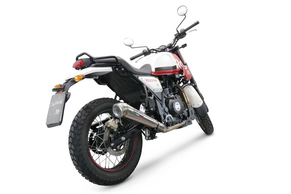 Pot echappement compatible avec Royal Enfield Scram 411 2022-2024, Powercone Evo, Echappement homologué avec Tube connextion racing 