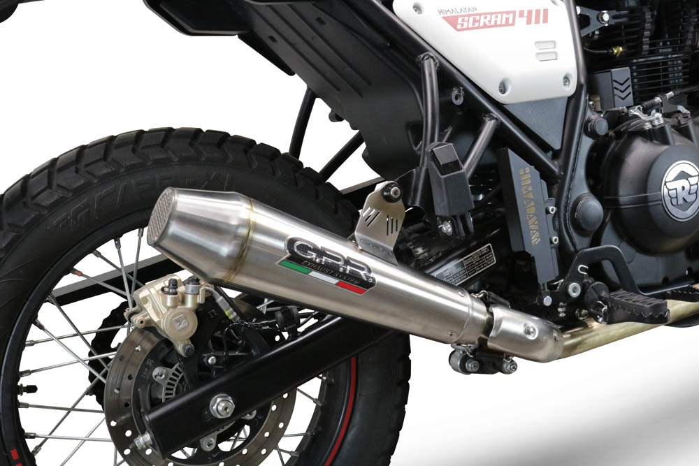 Pot echappement compatible avec Royal Enfield Scram 411 2022-2024, Vintacone, Echappement homologué avec Tube connextion racing 