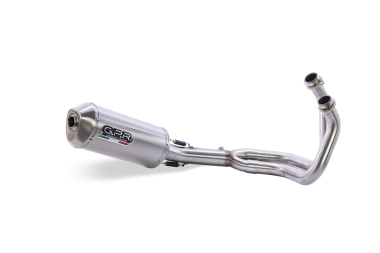 Pot echappement compatible avec Kawasaki Versys 650 2015-2016, Satinox , Homologué et légal, système d'échappement complet, avec db killer amovible 