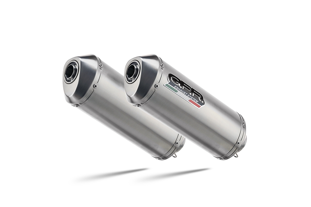 Pot echappement compatible avec Aprilia Sl -Falco 1000 2000-2004, Satinox, Paire de pot d'échappement homologuées, livrées avec db killer amovible et raccords spécifiques 