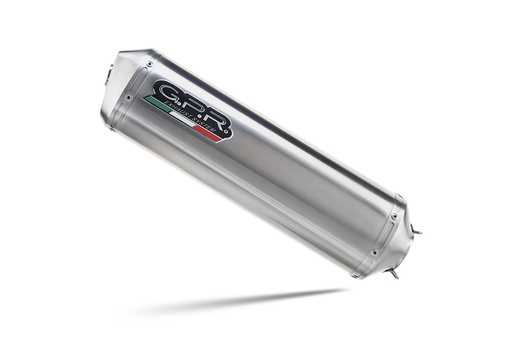 Pot echappement compatible avec Benelli Trk 502 X 2017-2020, Satinox , Échappement légal, homologué,silencieux avec db killer amovible et tuyau de liaison spécifique 