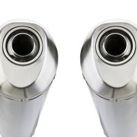 Pot echappement compatible avec Aprilia Etv Caponord 1000 Rally 2001-2007, Satinox, Paire de pot d'échappement homologuées, livrées avec db killer amovible et raccords spécifiques 