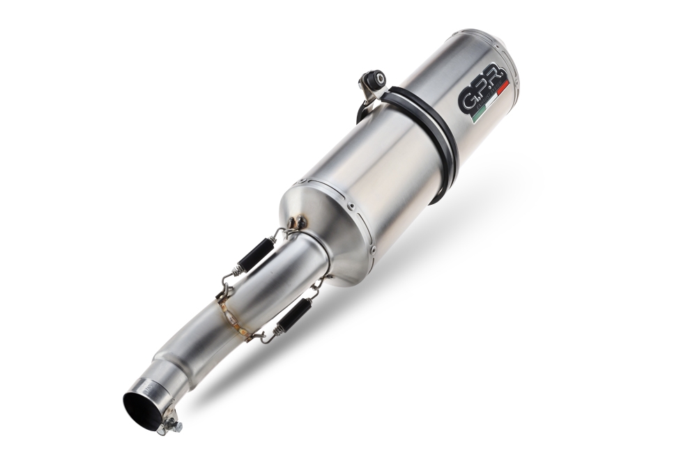 Pot echappement compatible avec Aprilia Mana 850 Gt 2007-2016, Satinox, Pot échappement homologué et légal, silencieux avec mi-collecteur y db killer amovible 