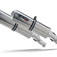 Pot echappement compatible avec Aprilia Etv Caponord 1000 Rally 2001-2007, Satinox, Paire de pot d'échappement homologuées, livrées avec db killer amovible et raccords spécifiques 