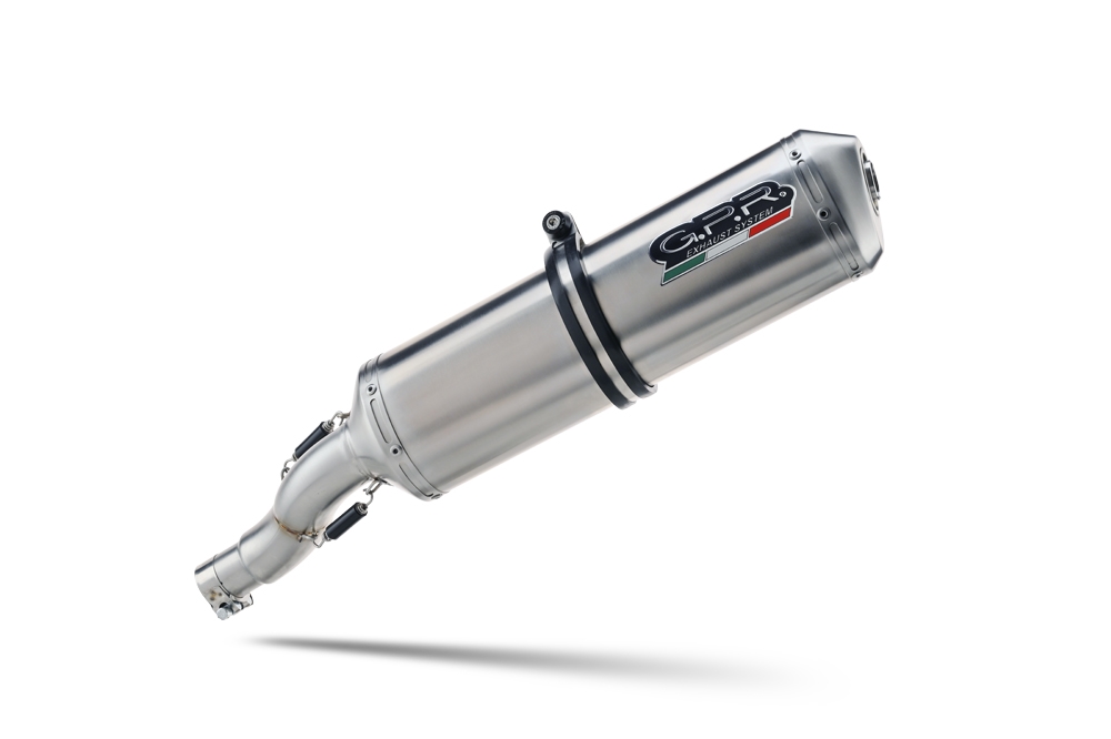 Pot echappement compatible avec Aprilia Mana 850 Gt 2007-2016, Satinox, Pot échappement homologué et légal, silencieux avec mi-collecteur y db killer amovible 