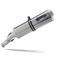 Pot echappement compatible avec Aprilia Mana 850 Gt 2007-2016, Satinox, Pot échappement homologué et légal, silencieux avec mi-collecteur y db killer amovible 