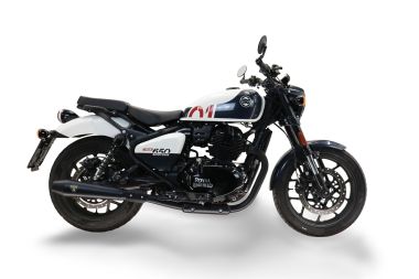 Pot echappement compatible avec Royal Enfield Shotgun 650 2024-2025, Ultracone Black, Pot échappement double, pas légal pour les pays membres de l'UE, compris db killers amovibles et les tuyaux de liaison 