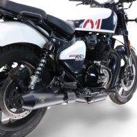 Pot echappement compatible avec Royal Enfield Shotgun 650 2024-2025, Ultracone Black, Pot échappement double, pas légal pour les pays membres de l'UE, compris db killers amovibles et les tuyaux de liaison 