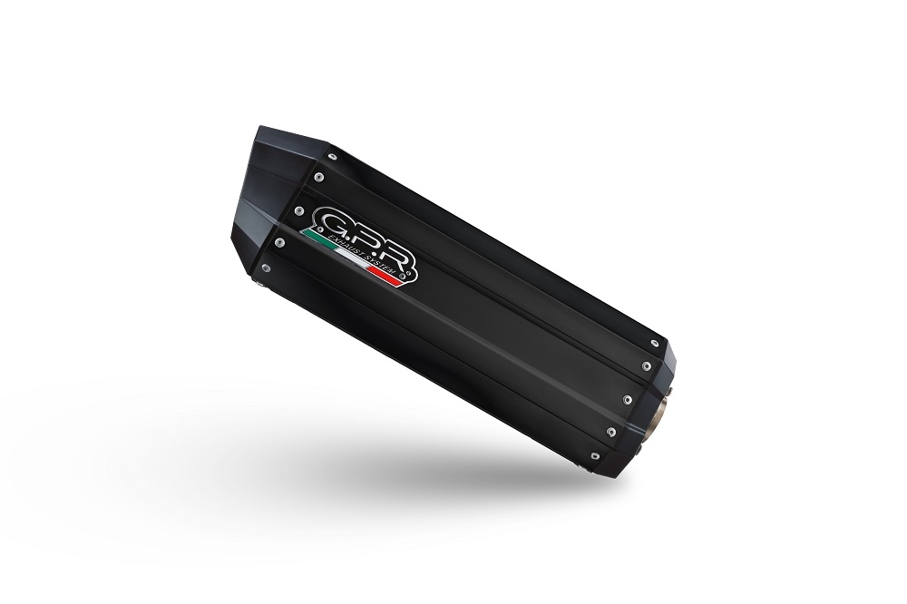 Pot echappement compatible avec Benelli Trk 702 2023-2024, Hyper Sonic Black Titanium, Échappement légal, homologué,silencieux avec db killer amovible et tuyau de liaison spécifique 