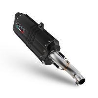 Pot echappement compatible avec Benelli Trk 702 2023-2024, Hyper Sonic Black Titanium, Échappement légal, homologué,silencieux avec db killer amovible et tuyau de liaison spécifique 