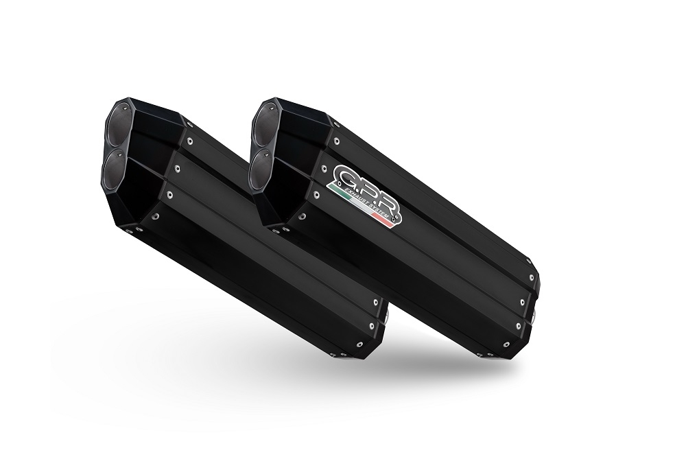 Pot echappement compatible avec Bmw K 1600 Gt 2022-2024, Hyper Sonic Black Titanium, Échappement légal, homologué,silencieux avec db killer amovible et tuyau de liaison spécifique 