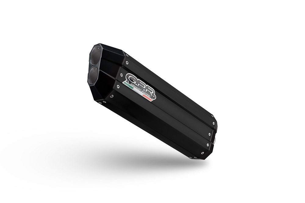 Pot echappement compatible avec Benelli Trk 702 2023-2024, Hyper Sonic Black Titanium, Échappement légal, homologué,silencieux avec db killer amovible et tuyau de liaison spécifique 