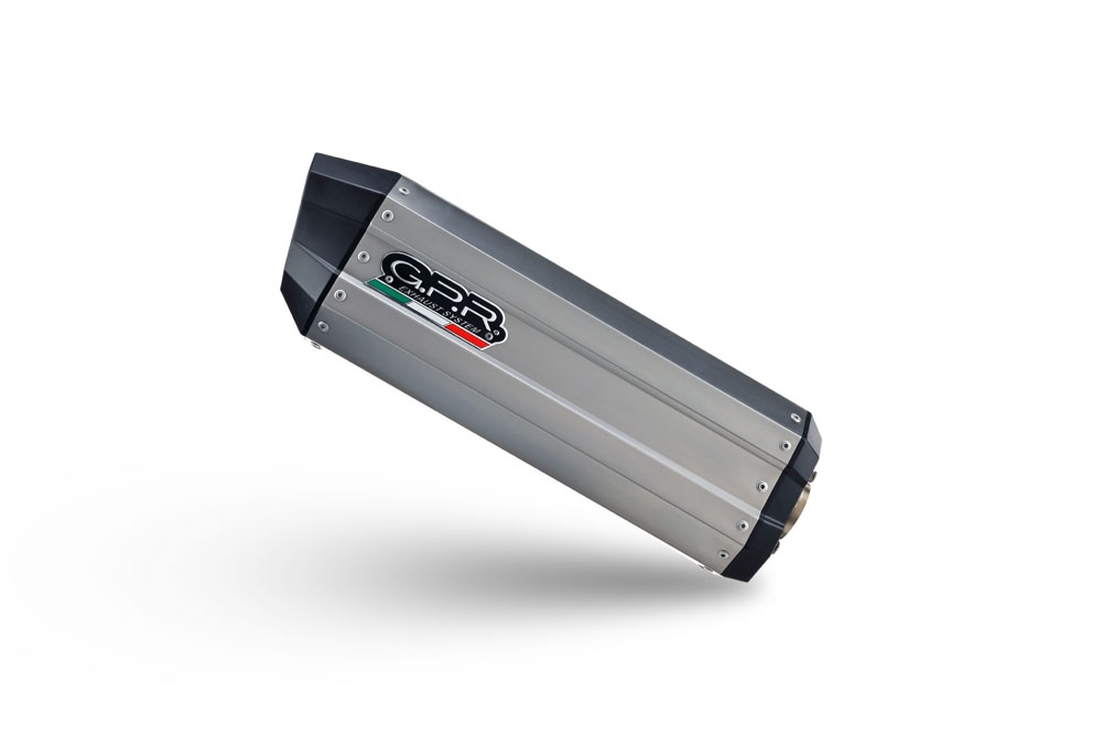 Pot echappement compatible avec Bmw F 700 Gs 2016-2018, Hyper Sonic Titanium, Échappement légal, homologué,silencieux avec db killer amovible et tuyau de liaison spécifique 
