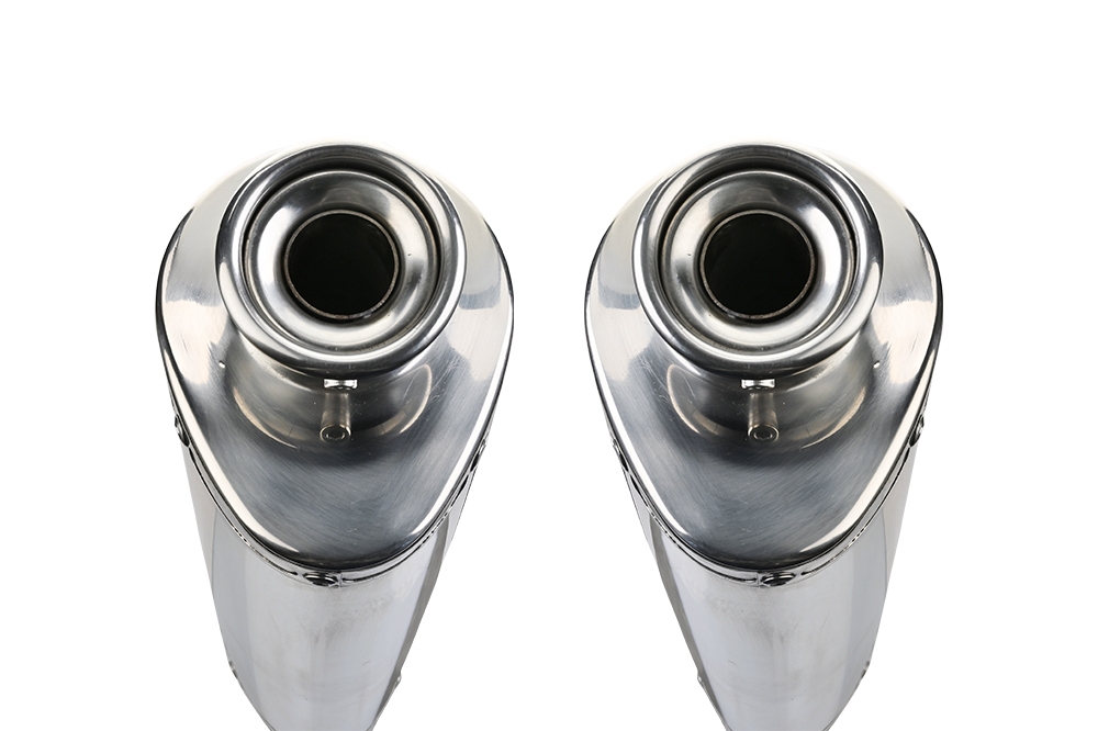 Pot echappement compatible avec Aprilia Pegaso 3 650 -Pegaso i.e. 1997-2000, Trioval, Paire de pot d'échappement homologuées, livrées avec db killer amovible et raccords spécifiques 