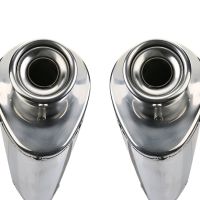 Pot echappement compatible avec Aprilia Pegaso 3 650 -Pegaso i.e. 1997-2000, Trioval, Paire de pot d'échappement homologuées, livrées avec db killer amovible et raccords spécifiques 
