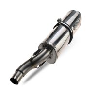 Pot echappement compatible avec Aprilia Pegaso 3 650 -Pegaso i.e. 1997-2000, Trioval, Paire de pot d'échappement homologuées, livrées avec db killer amovible et raccords spécifiques 
