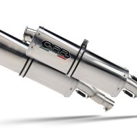Pot echappement compatible avec Aprilia Pegaso 3 650 -Pegaso i.e. 1997-2000, Trioval, Paire de pot d'échappement homologuées, livrées avec db killer amovible et raccords spécifiques 