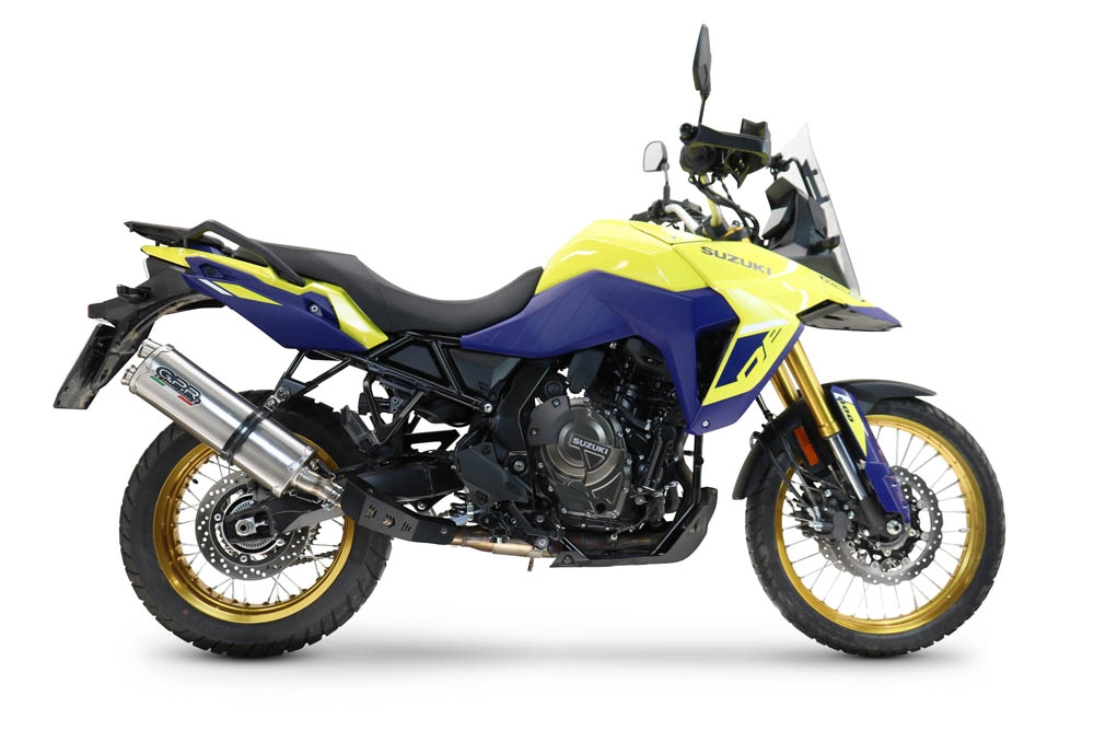 Pot echappement compatible avec Suzuki V-STROM DL 800 DE - SE 2023-2025, Dual Inox, Échappement légal, homologué,silencieux avec db killer amovible et tuyau de liaison spécifique 