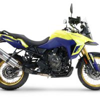 Pot echappement compatible avec Suzuki V-STROM DL 800 DE - SE 2023-2025, Dual Inox, Échappement légal, homologué,silencieux avec db killer amovible et tuyau de liaison spécifique 