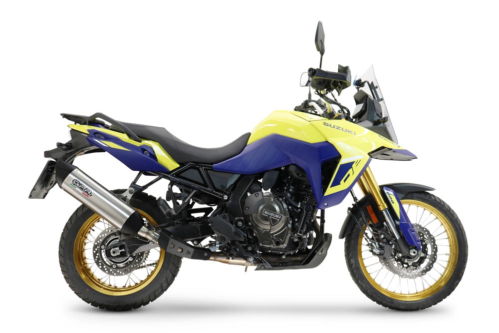 Pot echappement compatible avec Suzuki V-STROM DL 800 DE - SE 2023-2025, Furore-X Titanio, Échappement légal, homologué,silencieux avec db killer amovible et tuyau de liaison spécifique 