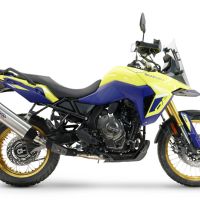 Pot echappement compatible avec Suzuki V-STROM DL 800 DE - SE 2023-2025, Furore-X Titanio, Échappement légal, homologué,silencieux avec db killer amovible et tuyau de liaison spécifique 