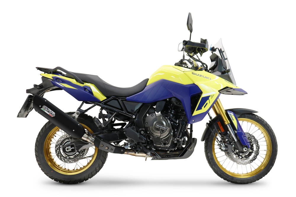 Pot echappement compatible avec Suzuki V-STROM DL 800 DE - SE 2023-2025, Furore-X Titanio Nero, Échappement légal, homologué,silencieux avec db killer amovible et tuyau de liaison spécifique 
