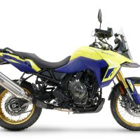 Pot echappement compatible avec Suzuki V-STROM DL 800 DE - SE 2023-2025, Furore-X Acciaio Inox, Échappement légal, homologué,silencieux avec db killer amovible et tuyau de liaison spécifique 