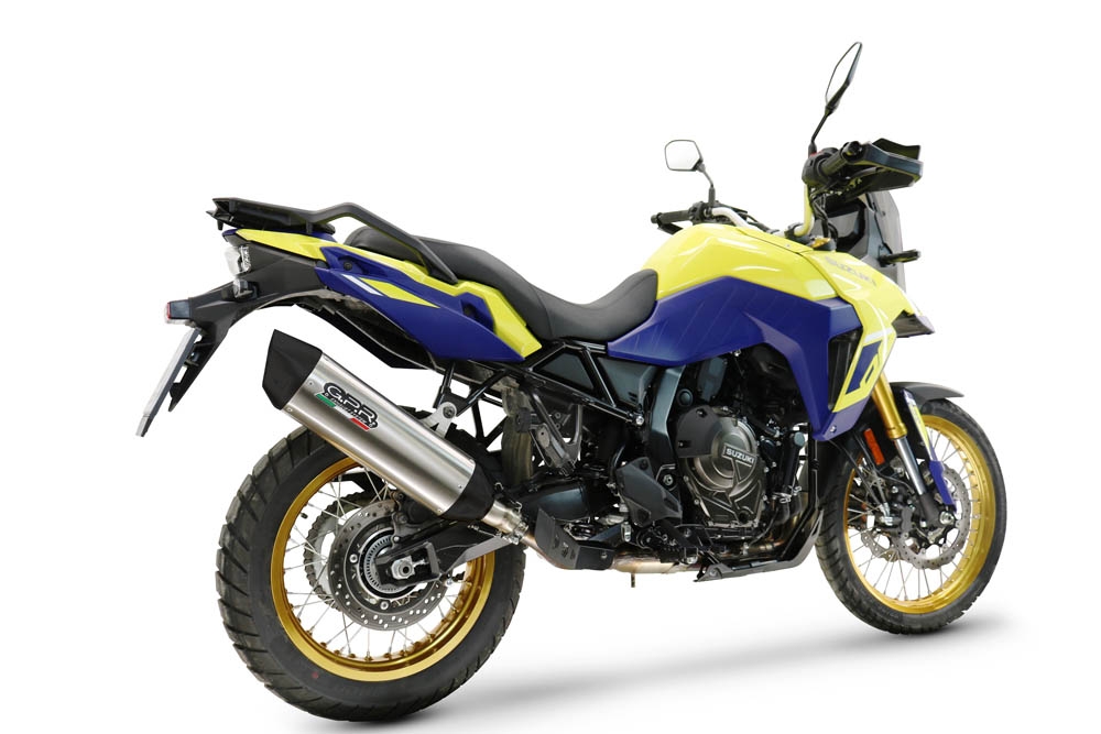 Pot echappement compatible avec Suzuki V-STROM DL 800 DE - SE 2023-2025, Furore-X Titanio, Échappement légal, homologué,silencieux avec db killer amovible et tuyau de liaison spécifique 