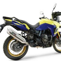 Pot echappement compatible avec Suzuki V-STROM DL 800 DE - SE 2023-2025, Furore-X Acciaio Inox, Échappement légal, homologué,silencieux avec db killer amovible et tuyau de liaison spécifique 