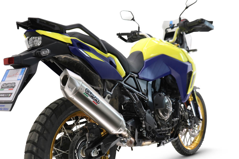 Pot echappement compatible avec Suzuki V-STROM DL 800 DE - SE 2023-2025, Furore-X Acciaio Inox, Échappement légal, homologué,silencieux avec db killer amovible et tuyau de liaison spécifique 