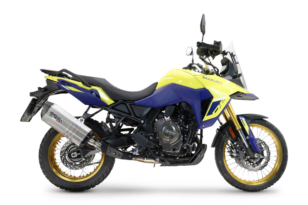 Pot echappement compatible avec Suzuki V-STROM DL 800 DE - SE 2023-2025, Hyper Sonic Titanium, Échappement légal, homologué,silencieux avec db killer amovible et tuyau de liaison spécifique 