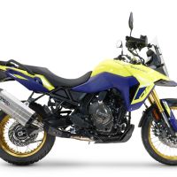 Pot echappement compatible avec Suzuki V-STROM DL 800 DE - SE 2023-2025, Hyper Sonic Titanium, Échappement légal, homologué,silencieux avec db killer amovible et tuyau de liaison spécifique 