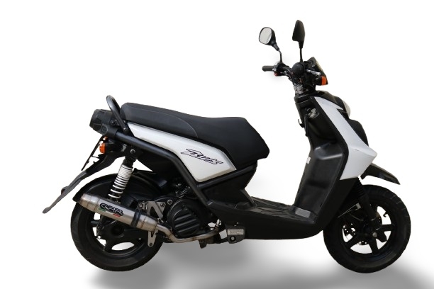 Pot echappement compatible avec Yamaha BW'S 125 2010-2013, Deeptone Inox, Pot d'échappement complet racing, compris de collecteur et db killer amovible, sans homologation 