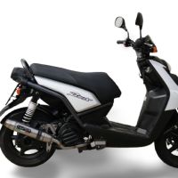 Pot echappement compatible avec Yamaha BW'S 125 2010-2013, Deeptone Inox, Pot d'échappement complet racing, compris de collecteur et db killer amovible, sans homologation 