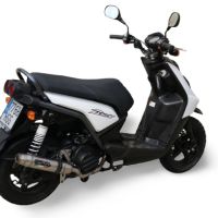 Pot echappement compatible avec Yamaha BW'S 125 2010-2013, Deeptone Inox, Pot d'échappement complet racing, compris de collecteur et db killer amovible, sans homologation 