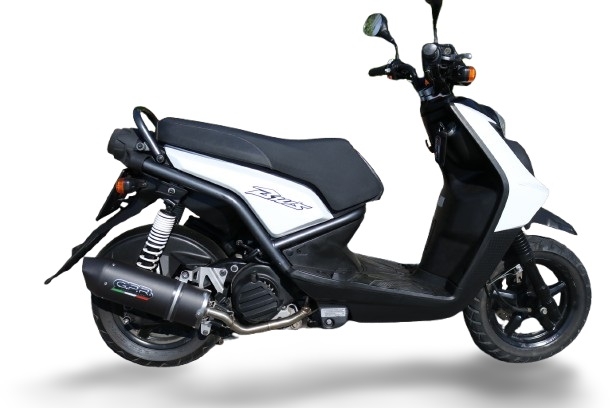 Pot echappement compatible avec Yamaha Zuma 125 2009-2015, Furore Nero, Pot d'échappement complet racing, compris de collecteur et db killer amovible, sans homologation 