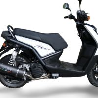 Pot echappement compatible avec Yamaha Zuma 125 2009-2015, Furore Nero, Pot d'échappement complet racing, compris de collecteur et db killer amovible, sans homologation 