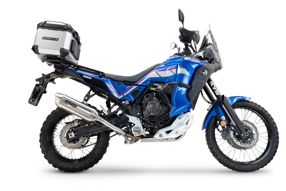 Pot echappement compatible avec Yamaha Tenere 700 2021-2024, Furore-X Acciaio Inox, Échappement légal, homologué,silencieux avec db killer amovible et tuyau de liaison spécifique 