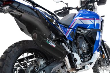 Pot echappement compatible avec Triumph Tiger 900 GT / Pro / Rally Pro 2024-2025, Furore-X Titanio Nero, Échappement légal, homologué,silencieux avec db killer amovible et tuyau de liaison spécifique 